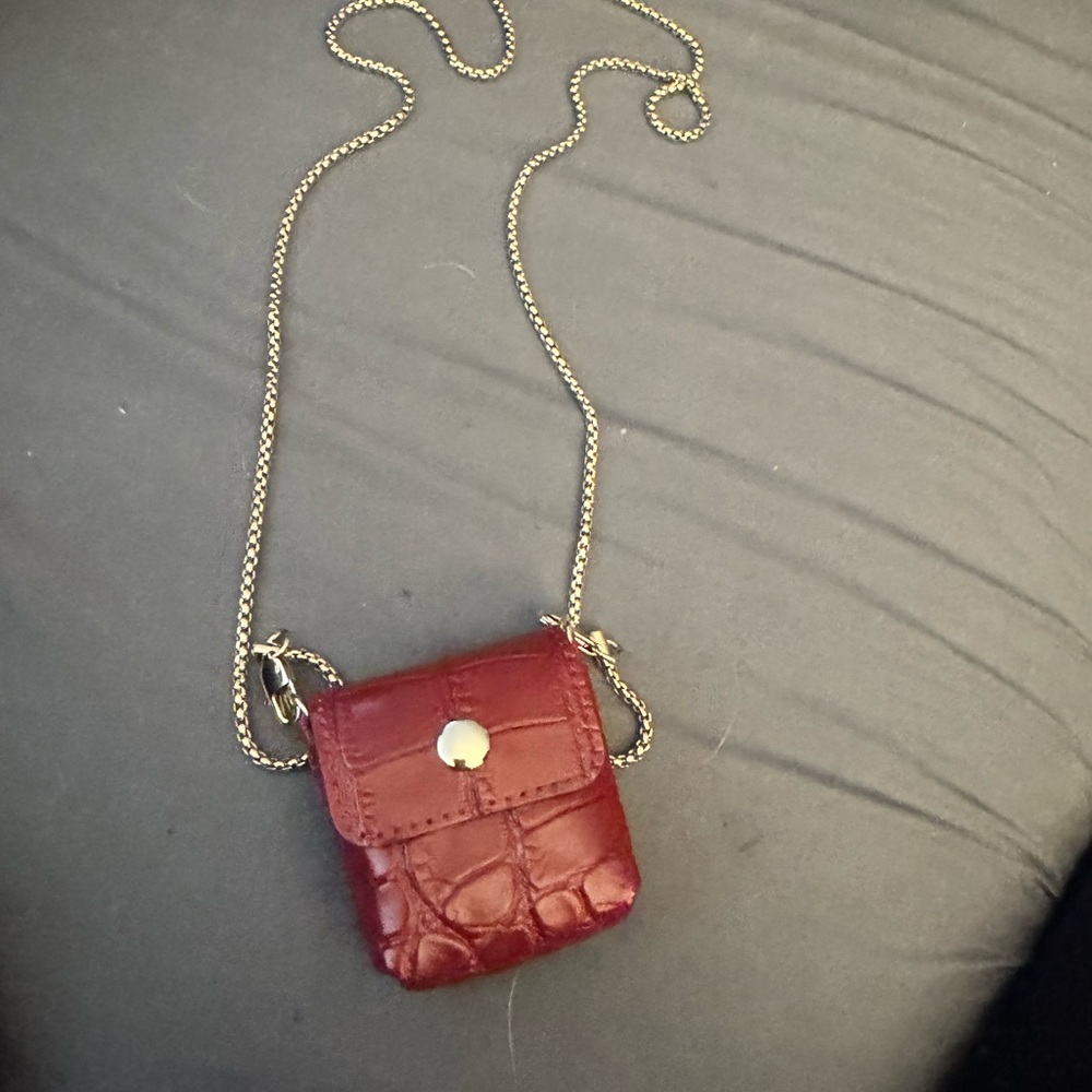 Elegant Red Mini Crossbody Bag for apple airpods